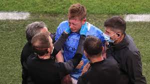 Manchester city star kevin de bruyne has revealed that he has left hospital with an fractured nose and eye socket following his clash of heads with antonio rudiger in the champions league final. Esmtmtaojof1lm