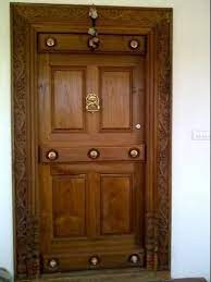 brown laminated pine wood flush door