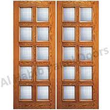 diyar wood double door half glass half