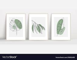 Tropical Foliage Line Art Vector Image