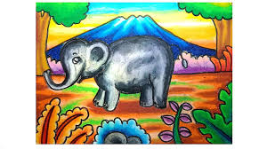 mewarnai gajah menggambar hewan