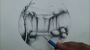 Today i'm going to draw a landscape nature in pencil. How To Draw Waterfall Scenery Drawing Step By Step Easy Drawing Pencil Youtube