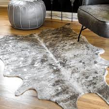 nuloom tinley spotted faux cowhide gray