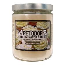 Enjoy the company of your furry friend without all the funky smells they usually drag along by lighting up this pet odor eliminating candle. Pet Odor Exterminator Candle Creamy Vanilla Jar 13 Oz Walmart Com Walmart Com