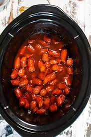 slow cooker bourbon hot dogs the