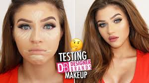 trying testing designer brands makeup