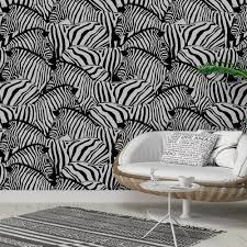 White Zebra Wallpaper Removable Safari