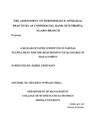 Abyssinia vacancy, addis ababa, ethiopia. Doc The Assessment Of Performance Appraisal Practices At Commercial Bank Of Ethiopia Robel Temesgen Academia Edu