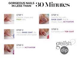 step by step gelish dip nails nail