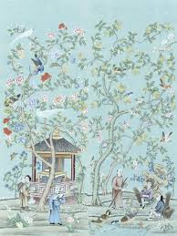 chinoiserie wall mural tea garden