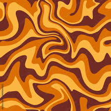 1970 wavy swirl seamless pattern in