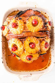 glazed baked ham with pineapples recipe