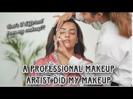 a professional makeup artist doing my