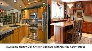 awesome honey oak kitchen cabinets with