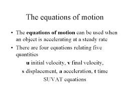 lesson the equations of motion suvat