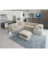 Fabric Chaise Sectional Sofa