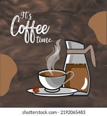 Coffee Time Text Coffee Cup Coffee Stockvektor (royaltyfri) 2192065483 |  Shutterstock