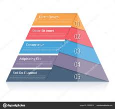 Pyramid Chart Five Elements Numbers Text Pyramid Infographic