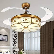 Rs Lighting 42 Crystal Rings Ceiling Fans 32w Led Silver Metal Finish With 4 Acrylic Retractable Blades And Remote Control Tools Home Improvement Ceiling Fans Accessories