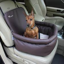 Dog Car Seat In Chocolate Faux Leather