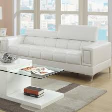 White Leatherette Sofa Set Vene F7240