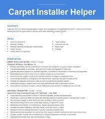 carpet installer helper resume sle