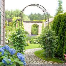 Outsunny Metal Garden Arch Arbour Rose