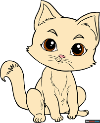 how to draw kitten really easy