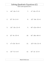 The Solving Quadratic Equations For X