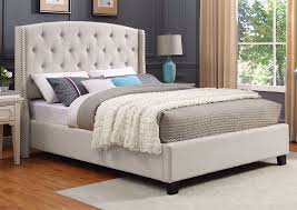 eva king size upholstered bed white
