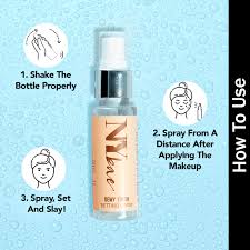 ny bae dewy setting spray makeup fixer long lasting makeup hydrating with hyaluronic acid for normal to dry skin 30 ml setting sprays f