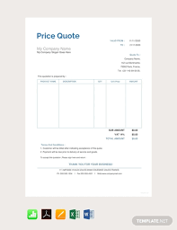Free Price Quotation Template Pdf Word Excel Apple