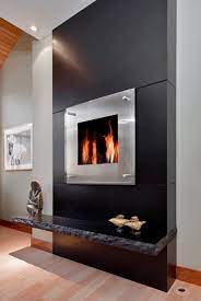 Black Granite Monolithic Fireplace