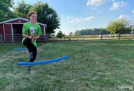 diy pool noodle hobby horse jumps the