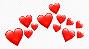 hd group of red hearts emoji love png