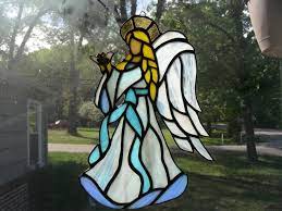 Stained Glass Angel Holding A Dove I