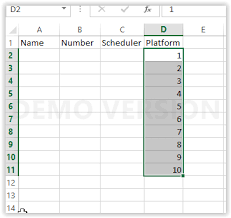 sequence range excel