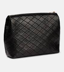 gaby leather cosmetics pouch in black
