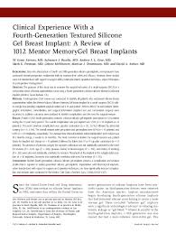 Pdf Clinical Experience With A Fourth Generation Textured