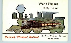 postcard 1880 train hill city south