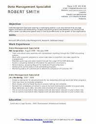 data management specialist resume