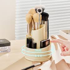 rotating makeup organizer with dust