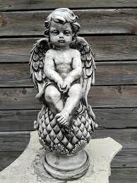 Concrete Sitting Angel Stone Angel On