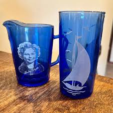 Cobalt Blue Sailboat Drinking Glass