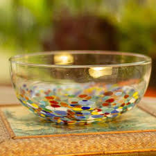 Colorful Hand Blown Glass Bowl For