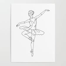 ballerina lineart printable art wall