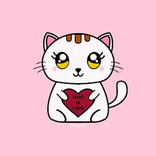 kawaii cat love is love gif gifdb com