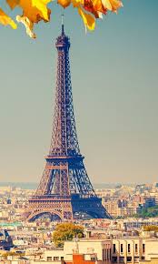 Eiffel Tower Paris With Blur Blue Sky