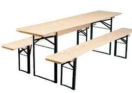 Biergarten Folding Wood Table And Bench Set