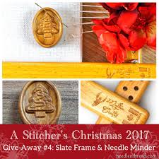 A Stitchers Christmas 4 Slate Frame Needle Minder